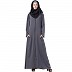 Casual zipper abaya-grey Casual zipper abaya-grey